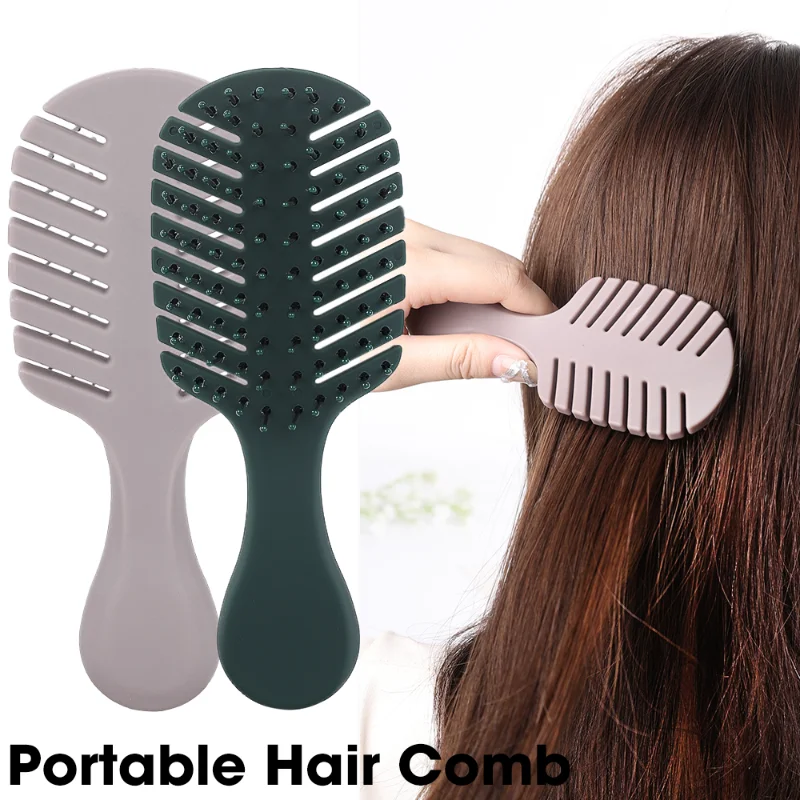

Massage Comb Hollow Leaf Shaped Anti-Static Airbag Combs Portable Hair Brush Curly Hair Smoothing Styling Hairdressing Accessory