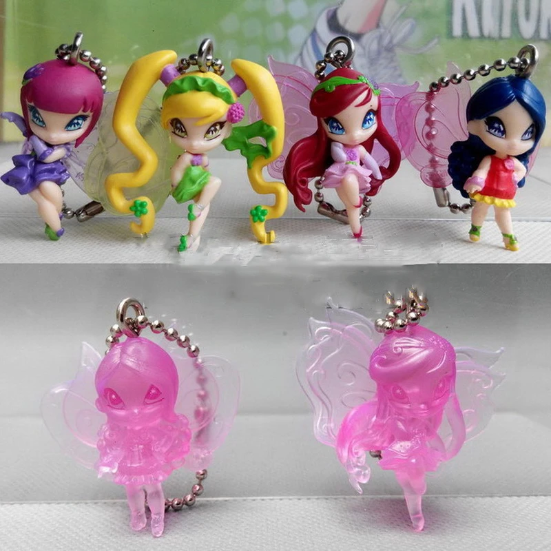Bandai Action Figure Winx Clubs The Flower Angel Gashapon Toy Pendant Collection Ornament Key Chain