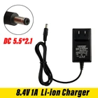 Зарядное устройство для литиевых аккумуляторов 8,4 в, 7,4 В, 1 А, 18650 мм * 5,5, портативное зарядное устройство с вилкой для ЕСАвстралииСШАВеликобритании