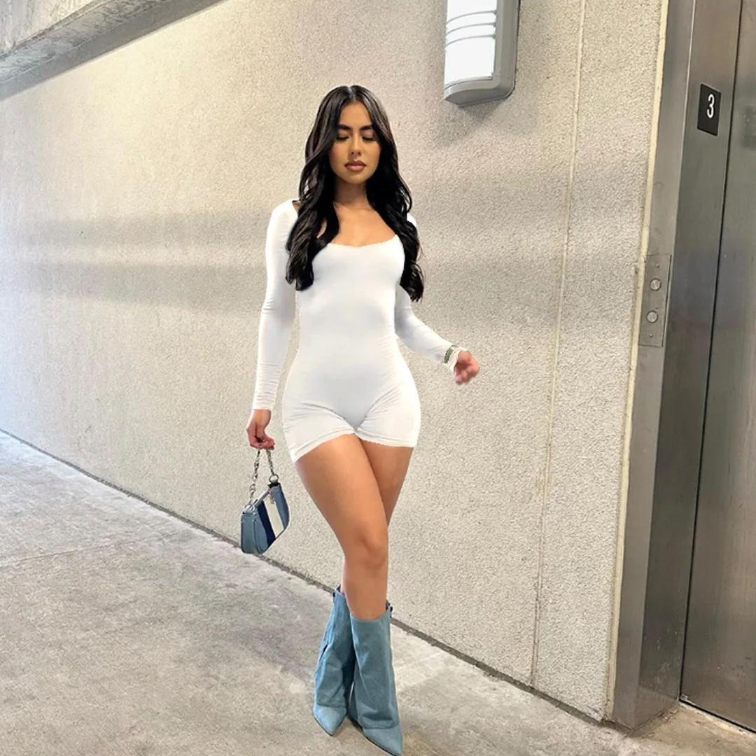 Sexy Ribbed Backless Jumpsuits Summer Clothes 2023 Women Bodysuit Elegant Bodycon One Piece Rompers Solid Short Jumpsuit Pants