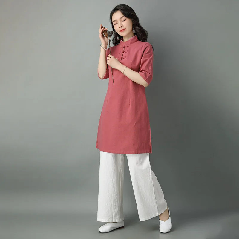 Женский хлопковый льняной костюм Тан форма кунг-фу тайчи в китайском стиле набор