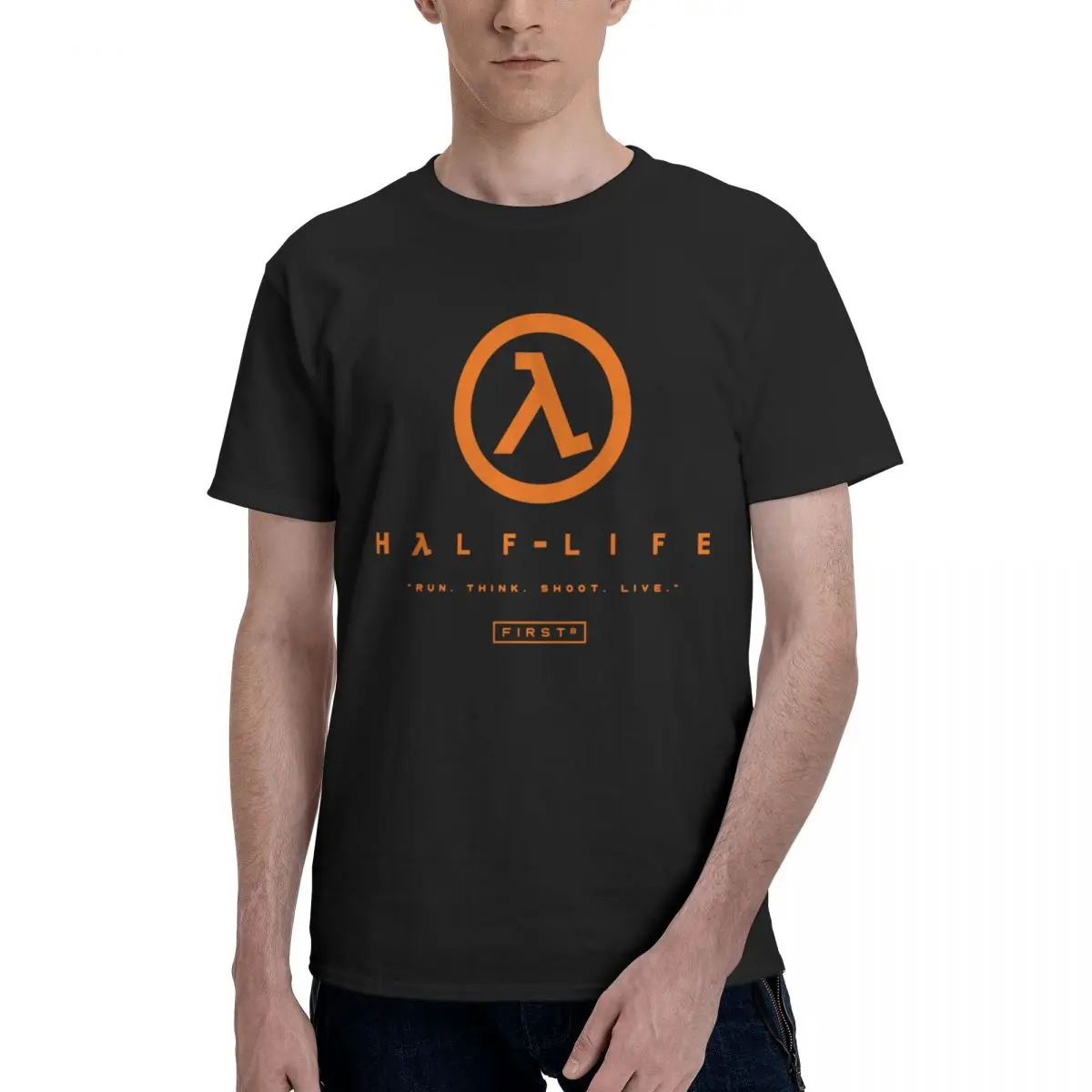 Футболка с символом ламбда Half Life Game подарки круглым вырезом мужская и женская
