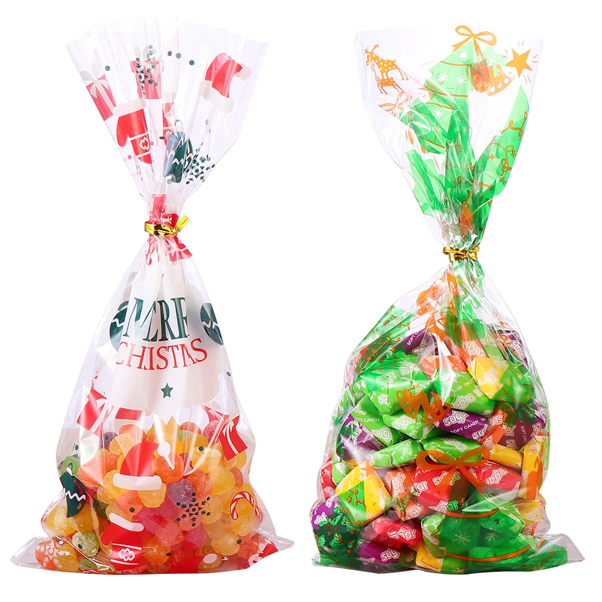 

Christmas Bags Gift Party Bagcellophane Cookie Favor Wrap Snack Goodies Candy Giving Treat Cello Self Adhesive Pouch Appletote