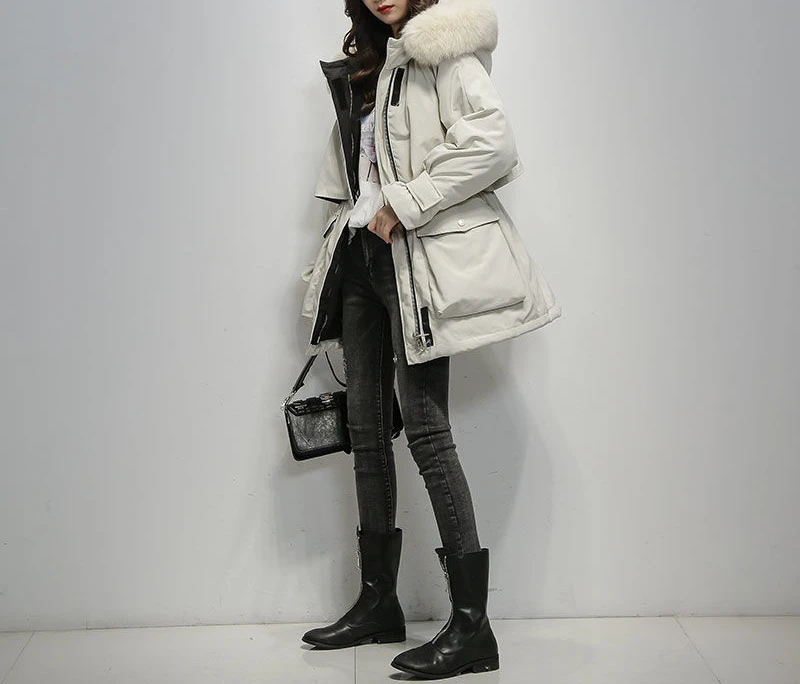 Korean Version 2022 New Down Cotton Jacket for Women Loose Thickened Wool Collar Cotton Jackets Coats Female Winter Clothing