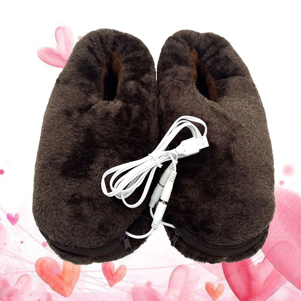 

Slippers Usb Heated Foot Heating Electric Warmer Shoes Women Plush Warmersfeet Rechargeable Pad Winter Insoles Boots Warming