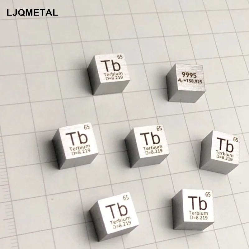 

Terbium Cube 10mm Rare Earth Metal Tb Purity 99.95% Weight Approximately 8.3g Element Specimen Collection Hobby