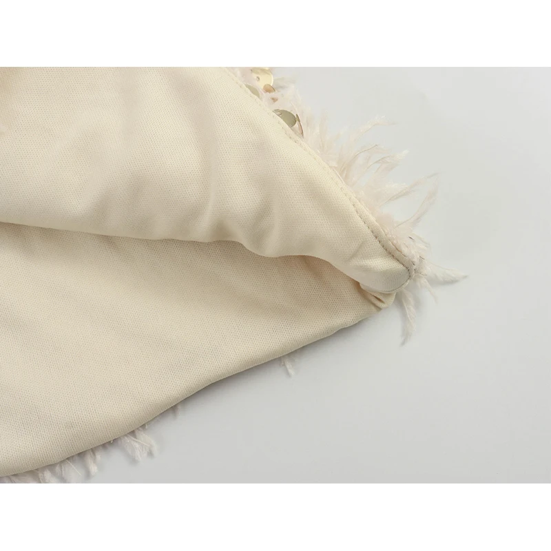 Женский укороченный топ без бретелек с пайетками