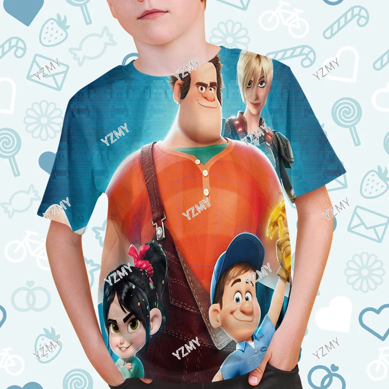 Летняя мужская футболка с 3D-принтом Disney в стиле Ralph Lauren детская повседневная