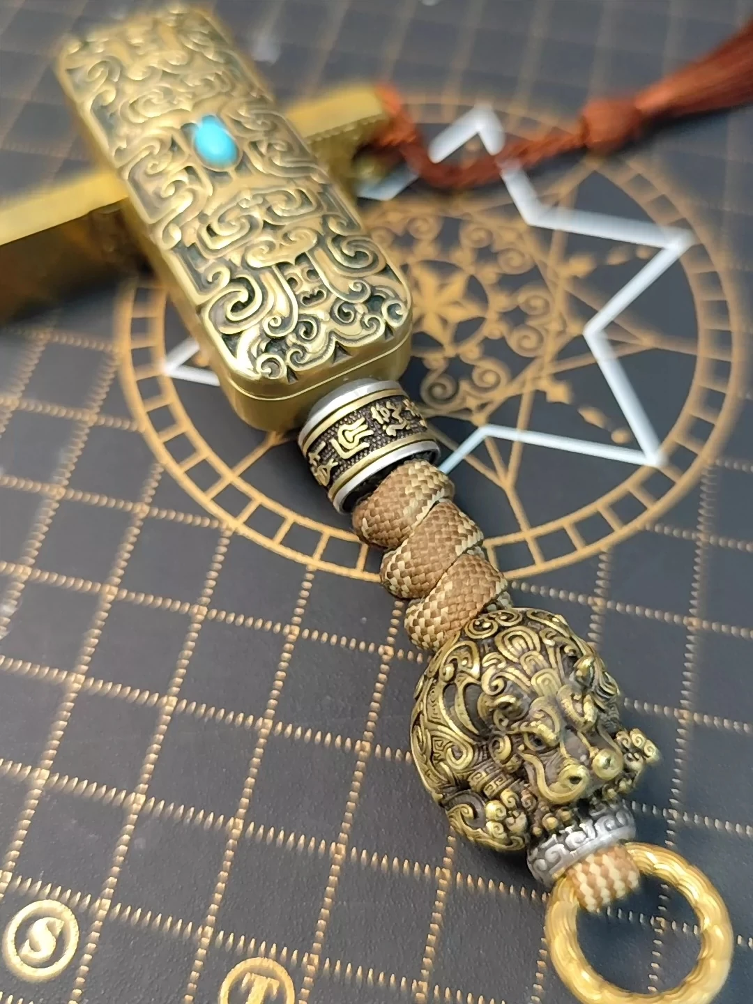 Даже нумерованные латунные подвески для реки от бренда Gu Yi push EDC парные с