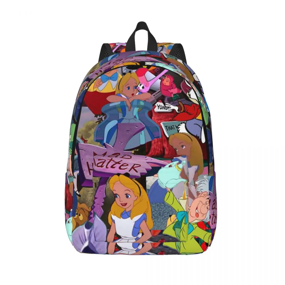

Disney Alice In Wonderland Backpack for Preschool Primary School Student The Cheshire Cat Bookbag Boy Girl Kids Canvas Daypack