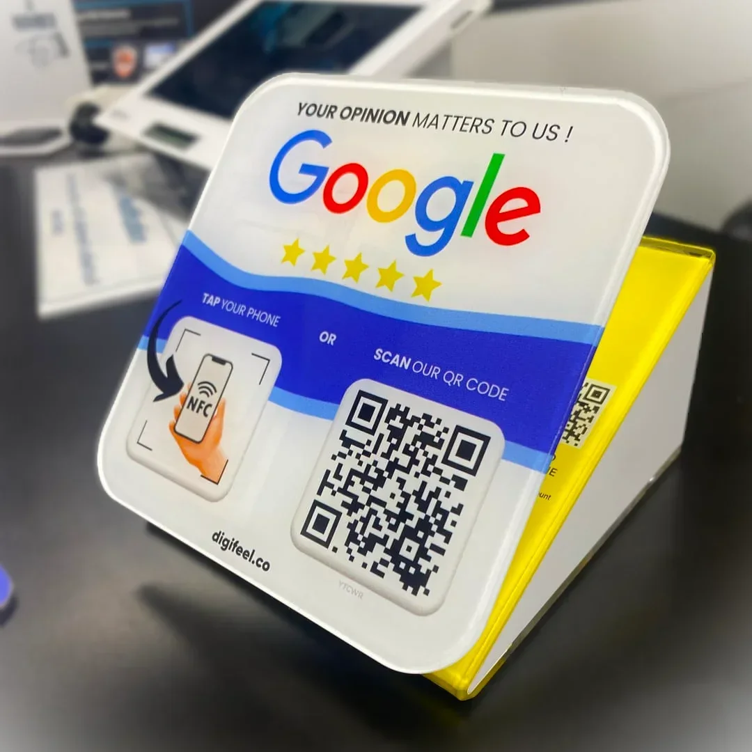 Google обзор QR Φ QR-код стенд дисплей для социальных сетей подключенная пластина