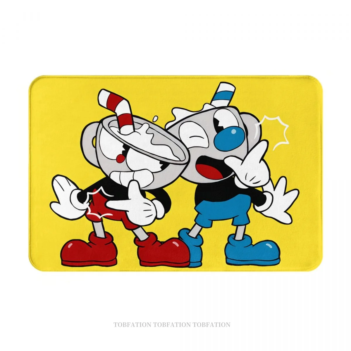 

Cuphead Game Non-slip Doormat Hip Hop Bath Kitchen Mat Welcome Carpet Indoor Modern Decor