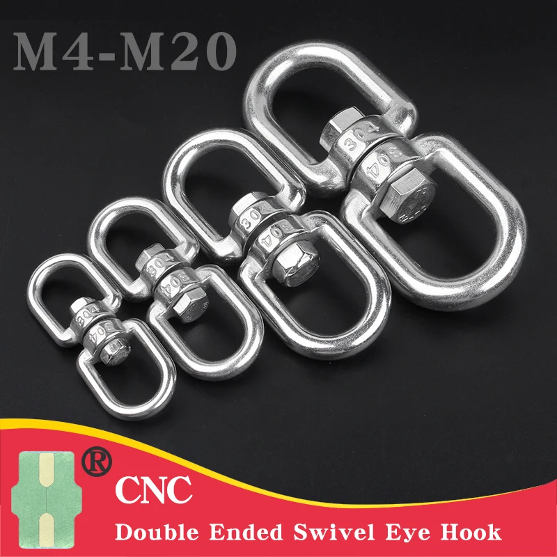 

Double Ended Swivel Eye Hook swivel ring rigging accessories Eye to Eye Swivel Shackle Ring Connector 304 stainless steel