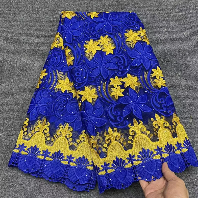 

High Quality 5 Yards African George Lace Fabric With Net Sequins velvet Embroidered George Lace Fabric For the wedding PL