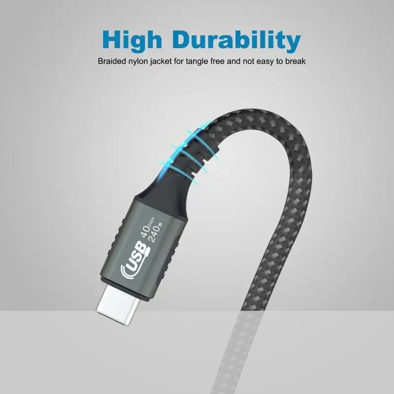 

USB4 Data Cable Projection Double-Headed Data Charger Cord Video Output Connection Tool For Video Transfer Power Supply And