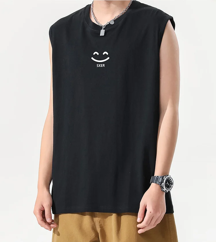 

M5185 Vest men's summer new fitness sports basketball bottoming shirt sleeveless t-shirt
