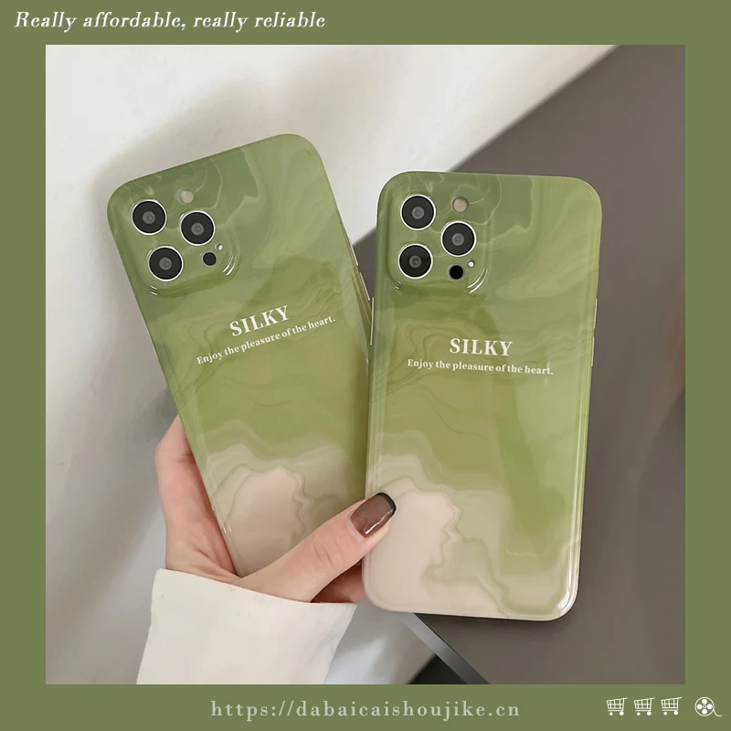 

Art Matcha Green EnglishFor iphone12promaxApple11/13Phone CasexrMen's and Women'sx/xsSoft