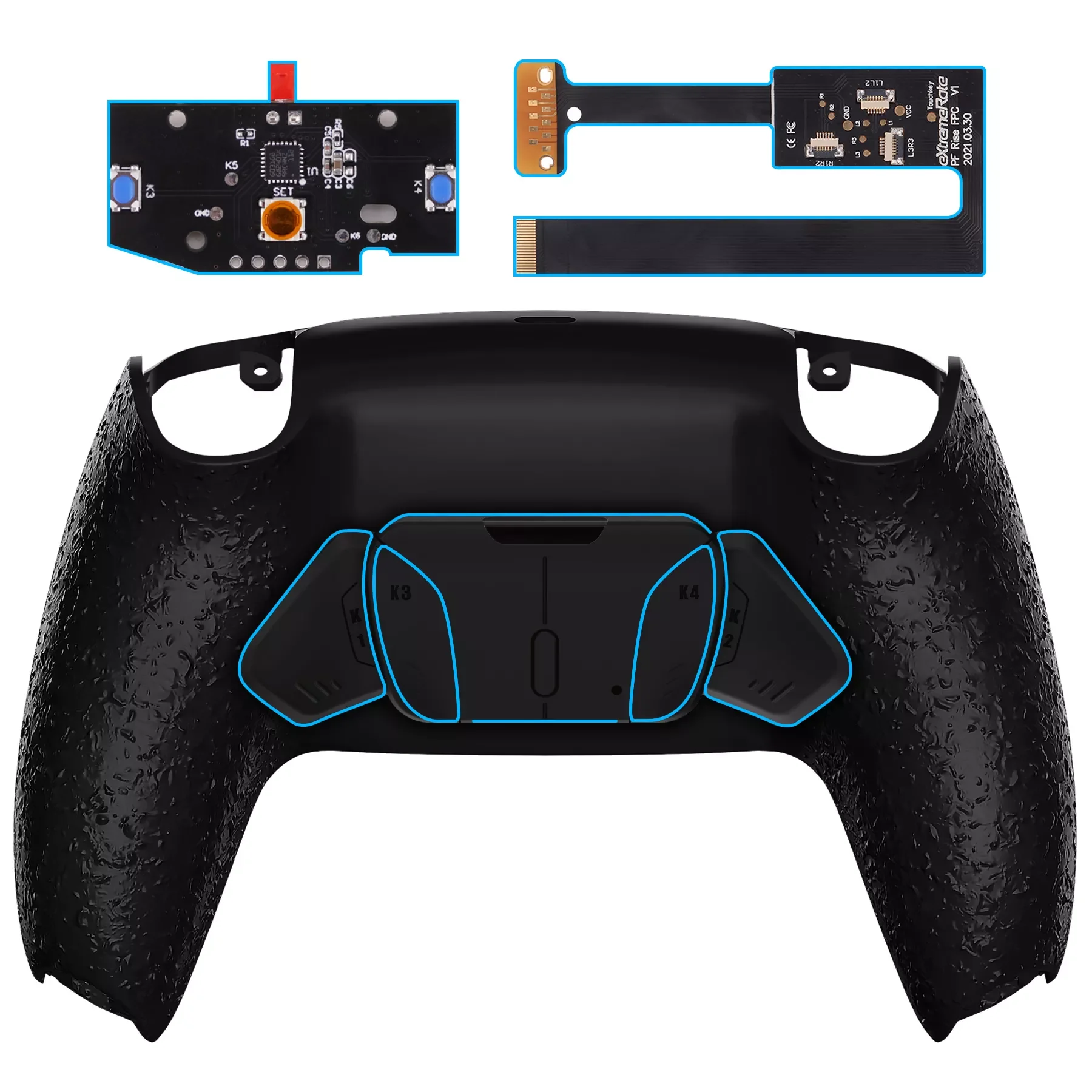 

Remappable RISE 4.0 Remap Kit, Upgrade Board & Redesigned Back Shell & 4 Back Buttons for PS5 Controller