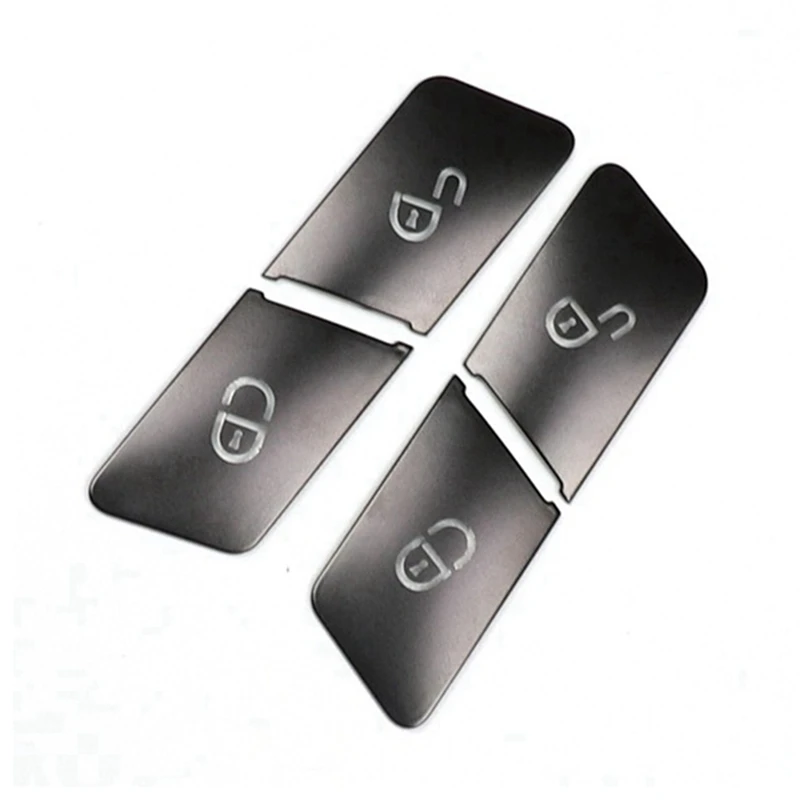

4Pcs Car Door Seat Memory Lock Switch Button Stickers Cover Trim For Mercedes Benz C E Class GLK GL ML W204 Accessories