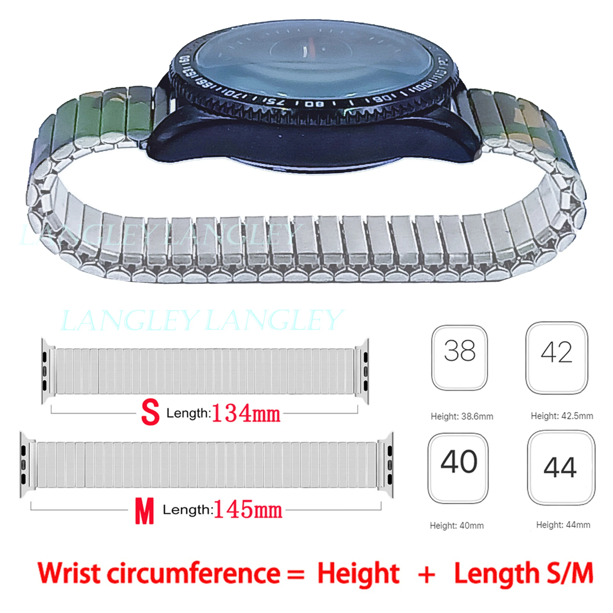 Elastic Watchband for Iwatch 38mm 40mm 44mm 42mm Woman Stainless Steel Band for Apple Watch Series 6 5 4 3 Se 2 Expansion Luxury