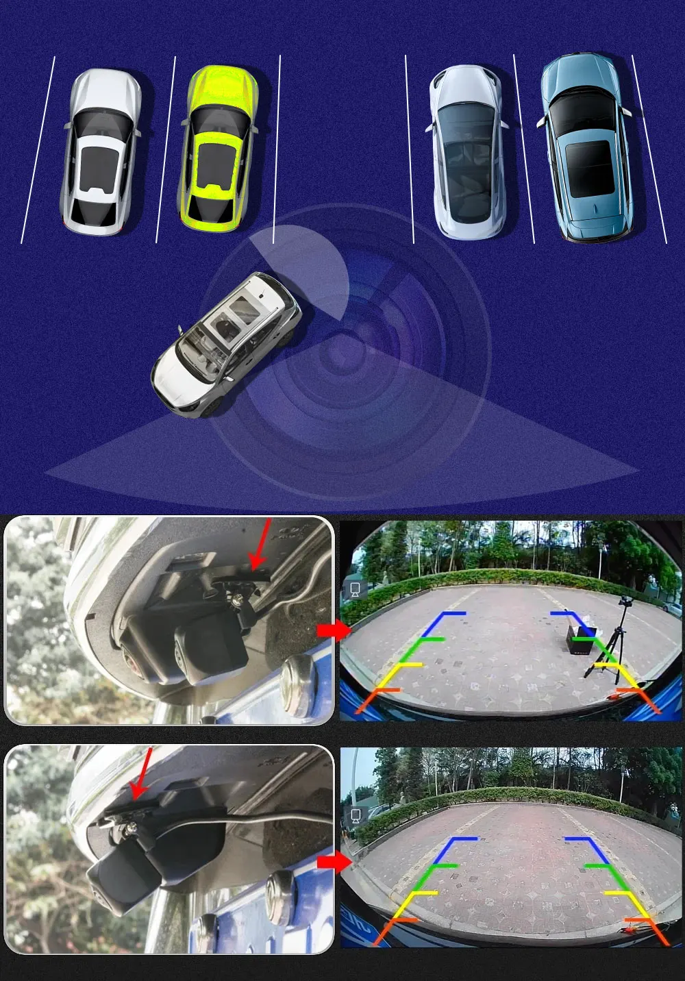 Фото AHD 1080P 170 ° Автомобильная камера заднего вида «рыбий глаз» для Mitsubishi Lancer Sedan 2007-2019 Lancer X 2007, монитор парковки заднего вида №5