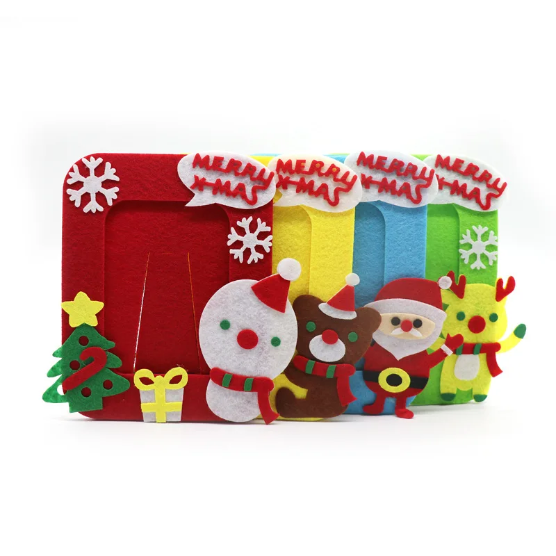

DIY Cartoon Animal Christmas Photo Frame Children Handmade Craft Art Educational Toys for Kids Home Decor Kindergarten Applique
