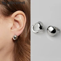 scalloped trendy geometric round glossy metal earrings for women statement jewelry korean fashion ear buckle accessories