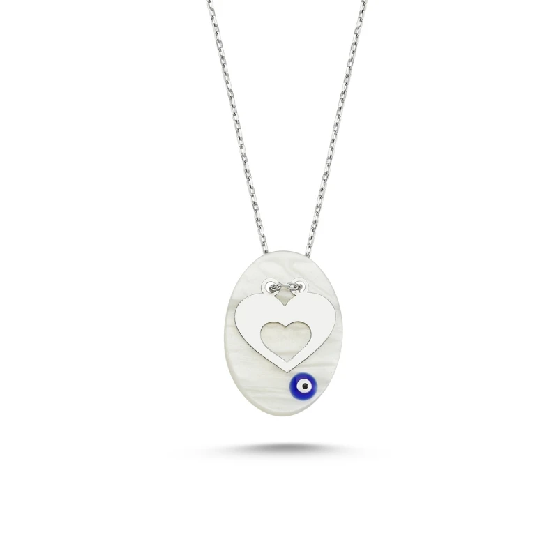

Серебряное 925 пробы сердце и ожерелье глаза