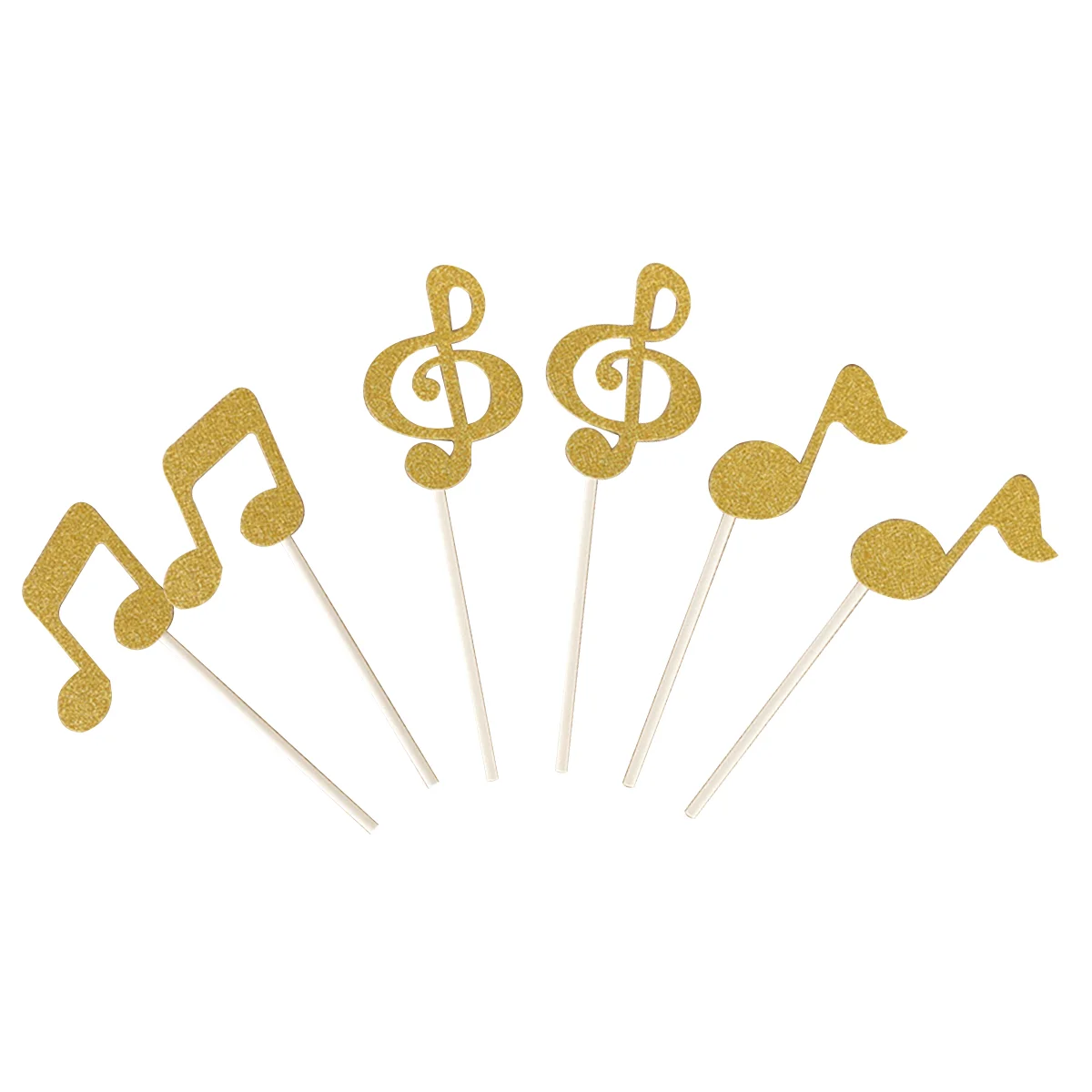 

Cake Music Birthday Pick Cupcake Musical Topper Toppers Picks Decoration Decorations Note Party Notation Colored Dessert Gold
