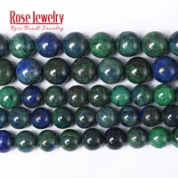 natural stone chrysocolla azurite lapis lazuli malachite round loose beads 15 strand 4 6 8 10 12mm pick size for jewelry making