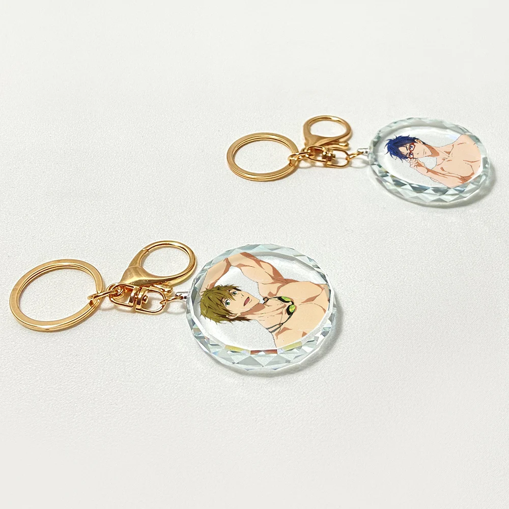 Бесплатно! Брелок Тачибана Макото Рин масуока прозрачный хрустальный брелок