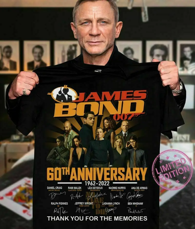 

James Bond 007 60Th Anniversary 1962-2022 Signature Movie Film T-Shirt
