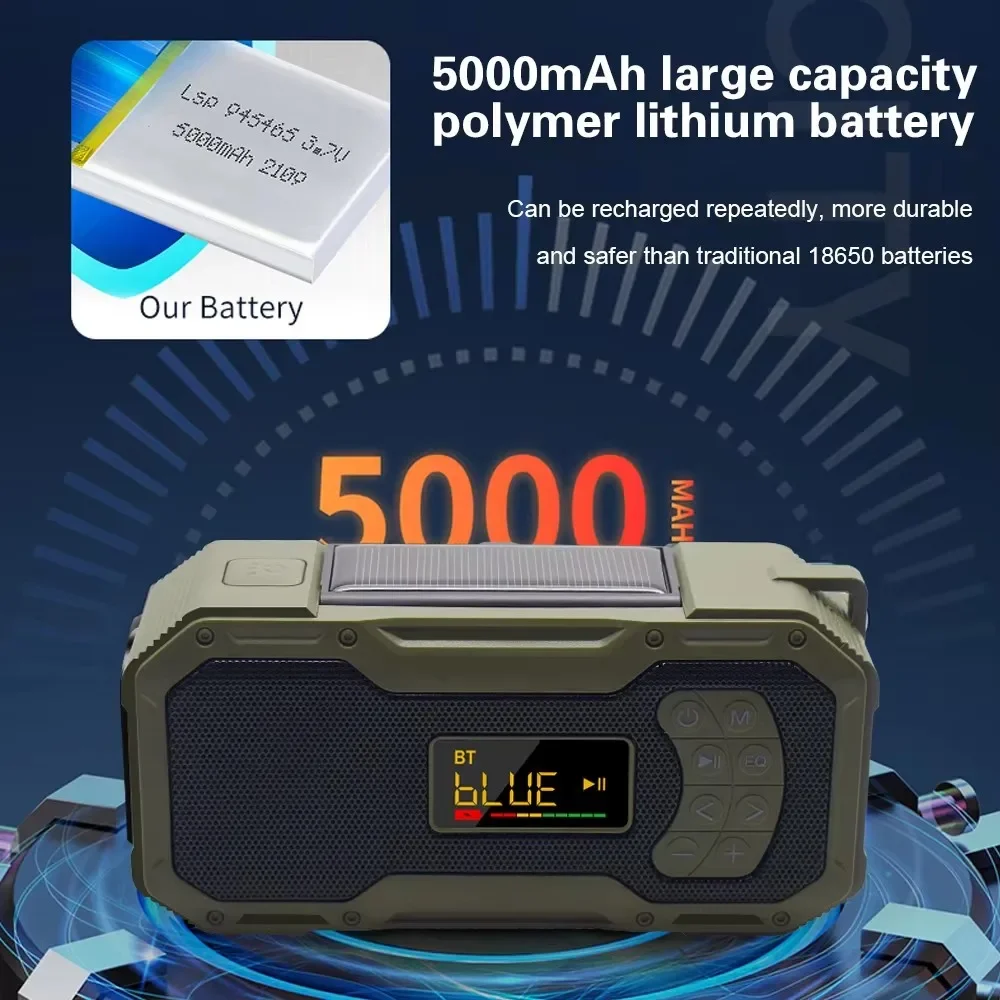 Солнечная батарея для кемпинга AM/FM-радио портативный аккумулятор емкостью 5000 мАч