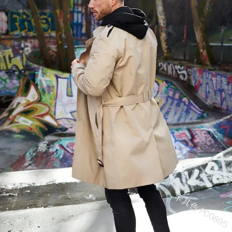 Ветровка мужская зимняя с карманами модная длинная куртка повседневная верхняя