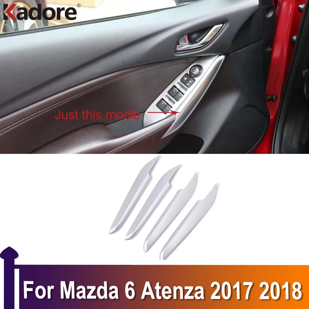 

Для Mazda 6 Atenza M6 2017 2018 Матовая Внутренняя боковая дверная ручка подлокотник декоративные пороги полосатый отделка Аксессуары