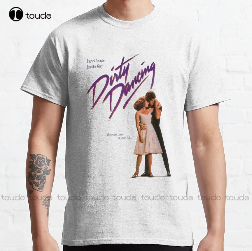 

Классическая футболка с изображением фильма «Грязные танцы», 100% хлопковые футболки, мужские Модные Дизайнерские повседневные футболки, то...