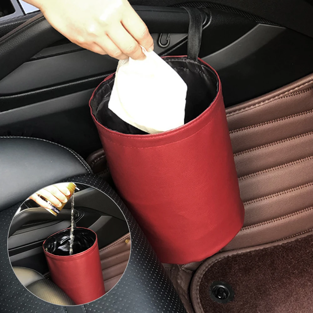 

Collapsible Black Car Trash Can Pack Trash Bag Rubbish Waste Bin for Little Leak Proof Car Cooler Bag Garbage Bag Wastebasket