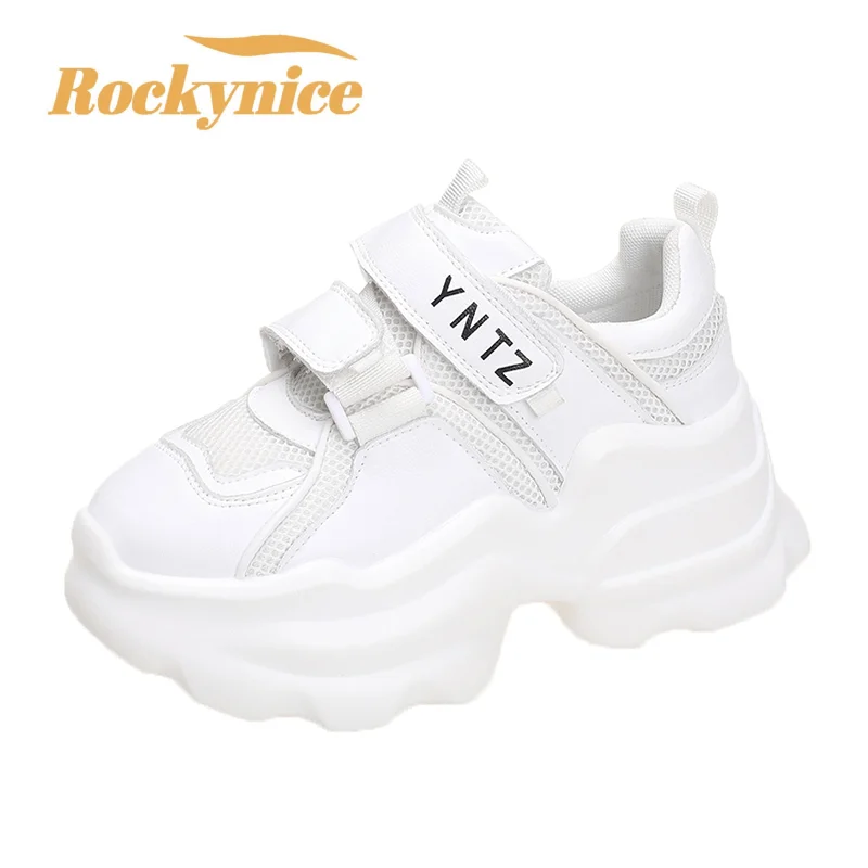 

Chunky Platform Sneakers for Women Breathable Mesh Sports Shoes Ladies 2023 Autumn Thick Sole Non Slip Woman White Sneakers 8CM