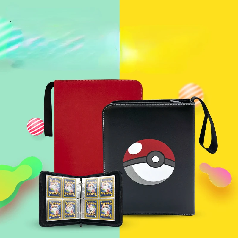 

Anime Pokemon Card Binder Pack PU Leather Zipper Card Collection Storage Book