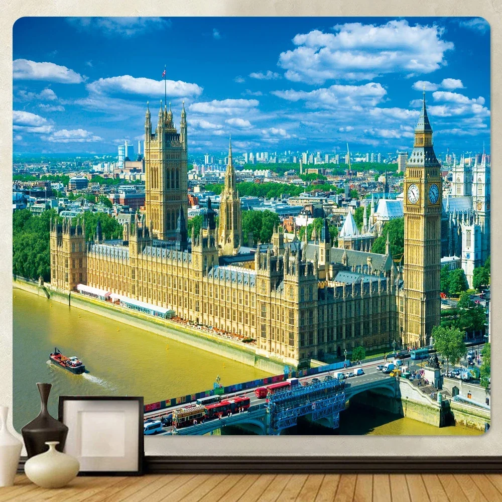 Фон с изображением Биг-Бен и города для украшения дома