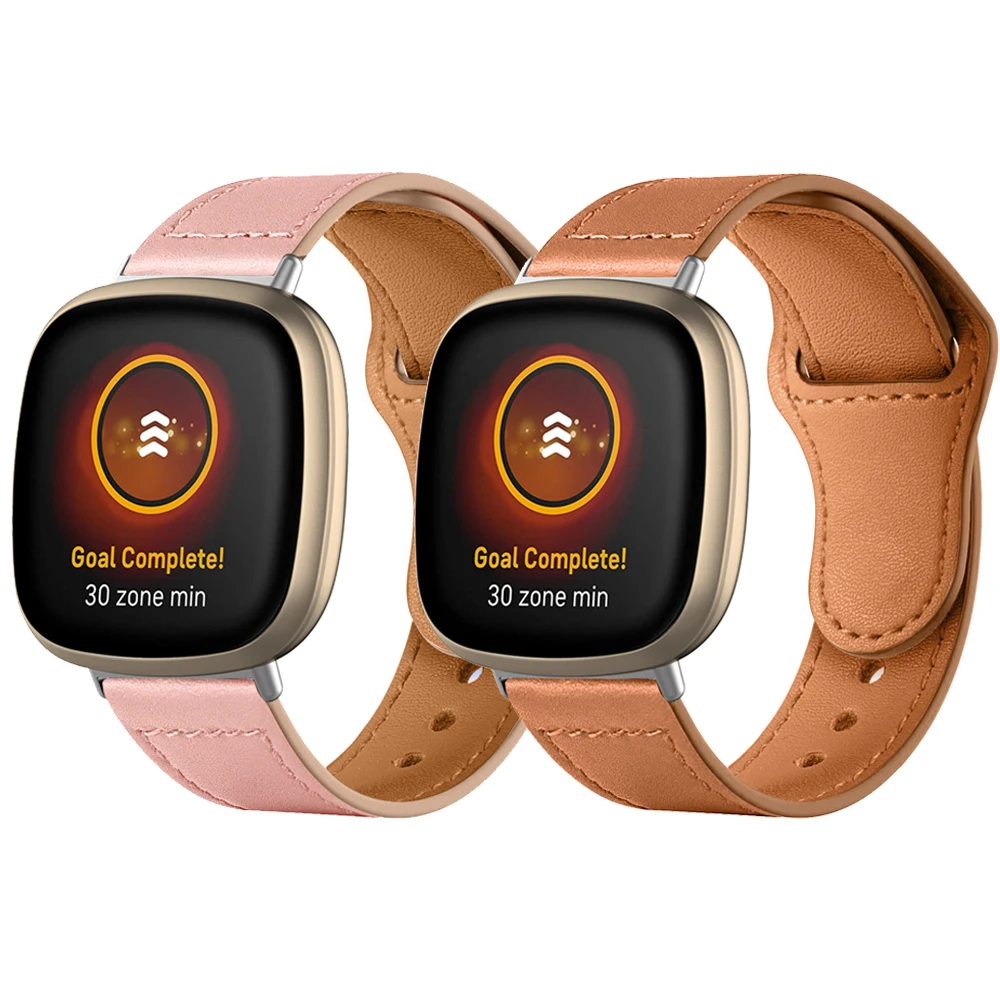 For Fitbit Versa 2 Band Leather Strap Replacement Smart Watch accessories for Fitbit Sense band / versa 3 correa Bracelet bands