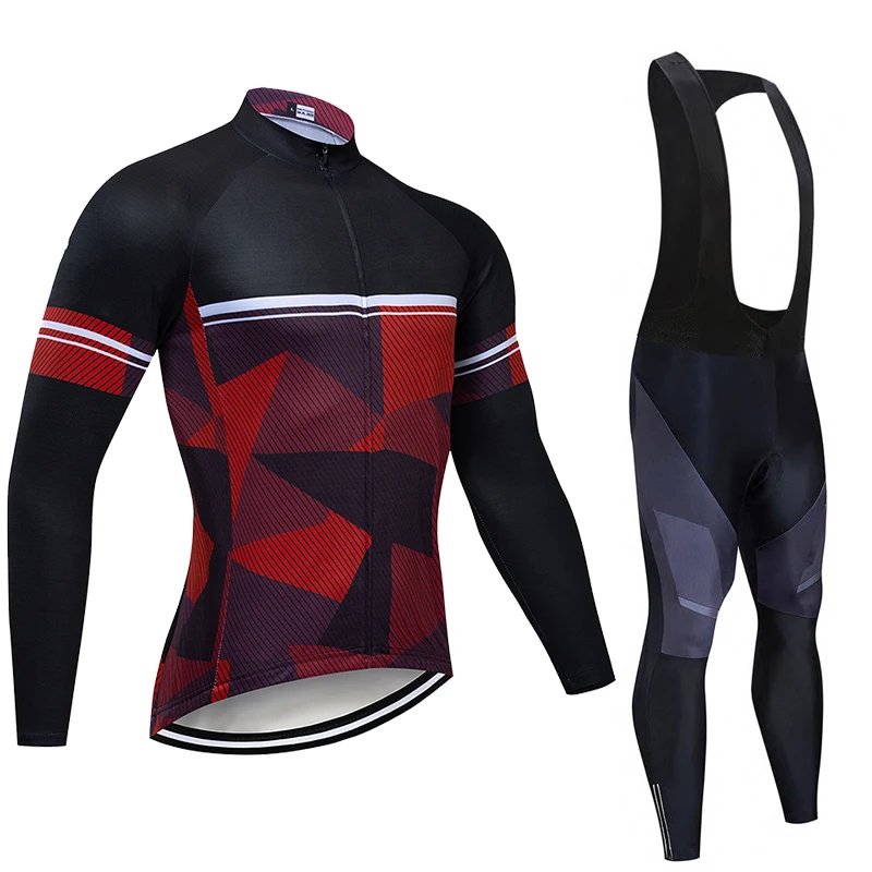 Весенне-осенний комплект велосипедного трикотажа для мужчин с длинными рукавами