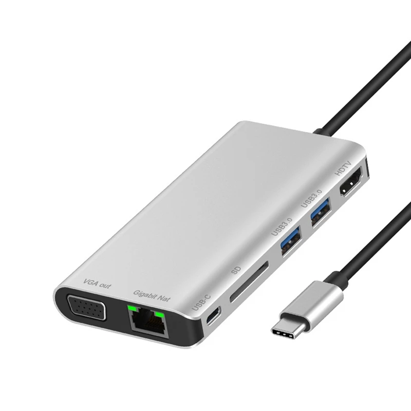 

Usb-C Dock, 8 In 1 Multi Interface Expansion Dock Is Suitable For Pro / Air, Usb C Devices