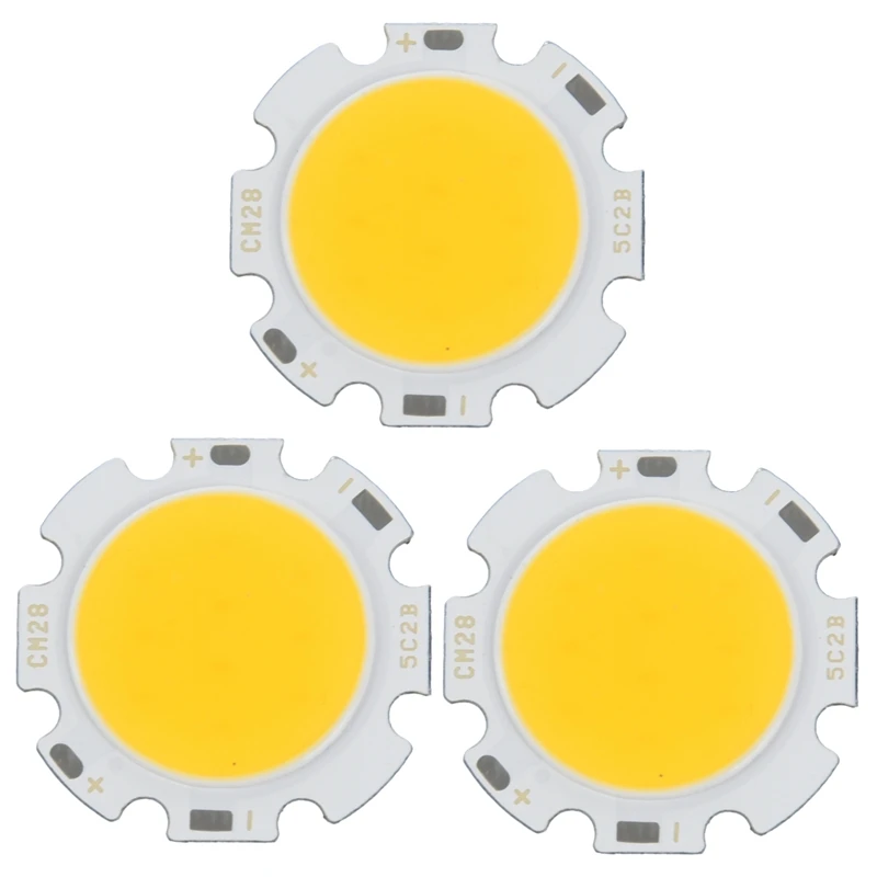 

Hot 3X 5W Chip Light Round COB Super Bright LED Light LED Lamp Bulbs Warm White DC15-17V