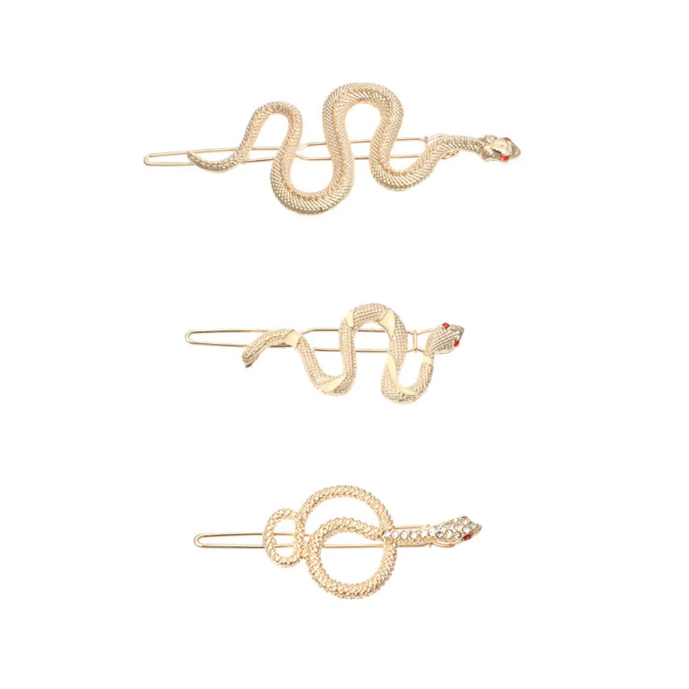 

3 Pcs Snake Hairpin Fashion Wear Shape Tiara Girls Alloy Clip Metal Portable Women Barrette Miss Retro Decor