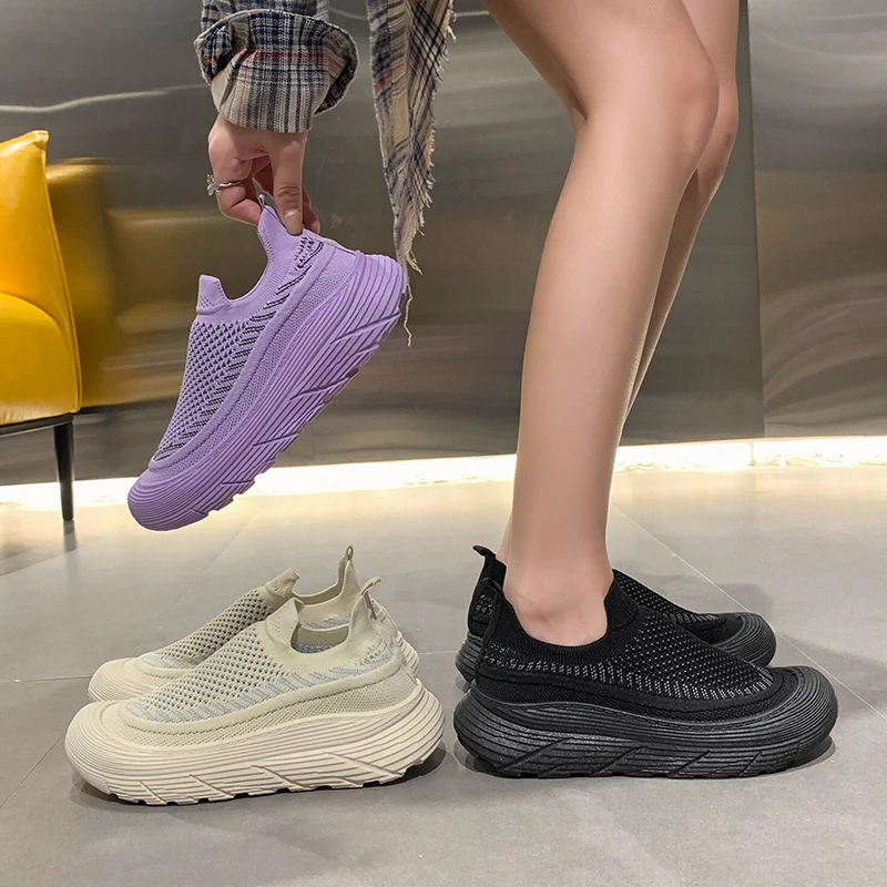 Летняя женская повседневная обувь с дышащей сеткой новая в корейском стиле на