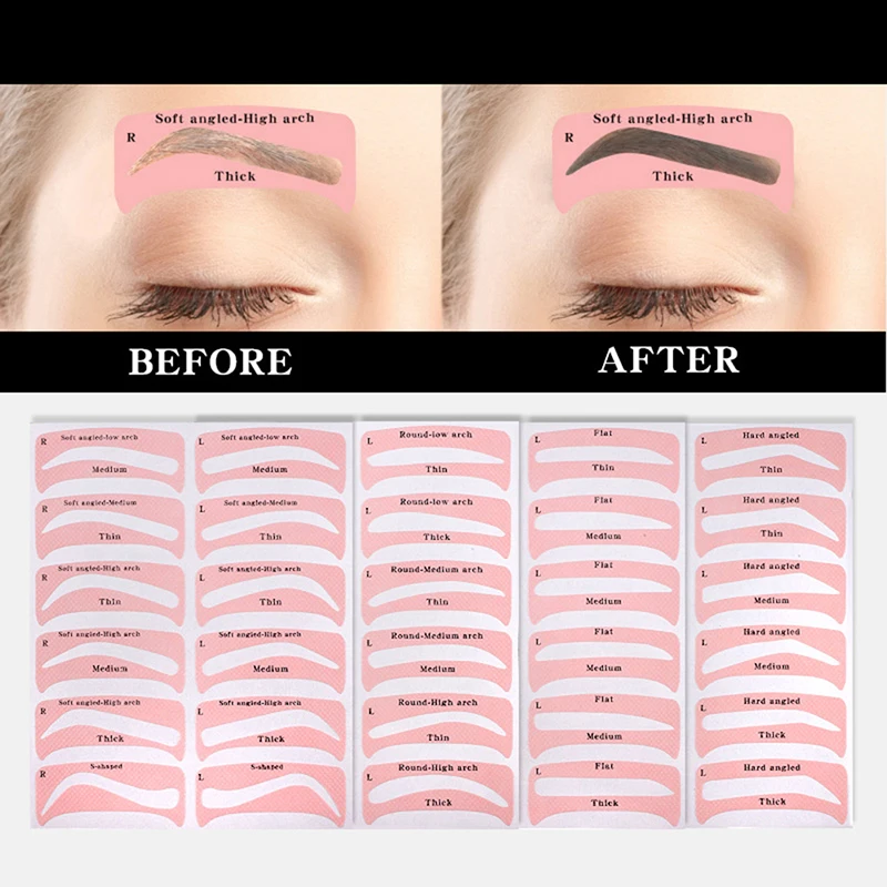 

1 Sheet Reusable Eyebrow Shaper DIY Eyebrow Stamp Sticker Card Eye Makeup Stencils Ruler Brow Definer Shaping Tool