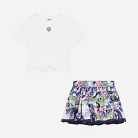 nigo childrens letter print short sleeve t shirt floral skirt casual suit nigo36894