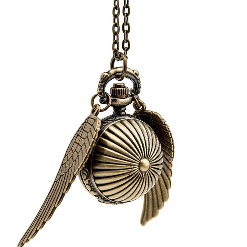 Vintage Punk Creative Pocket Watch, Exquisite And Cute Spherical Wing Pendant, Surprising Style. Necklace Clock Gift Selection