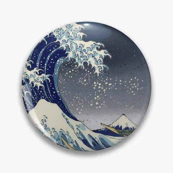 Великая волна Канагава ночь мягкая пуговица булавка ювелирные изделия брошь